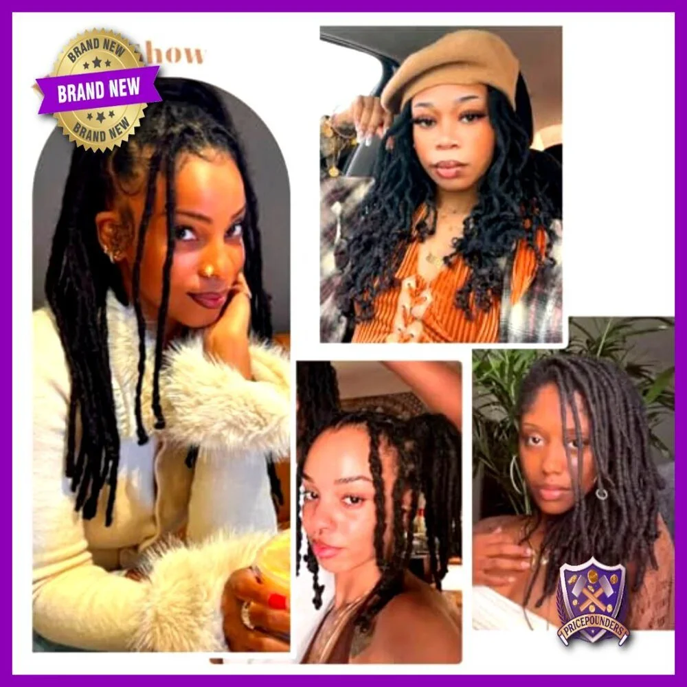 12 Inch Human Hair Dreadlock Extensions, 30 Strands, Permanent Interlocking Locs